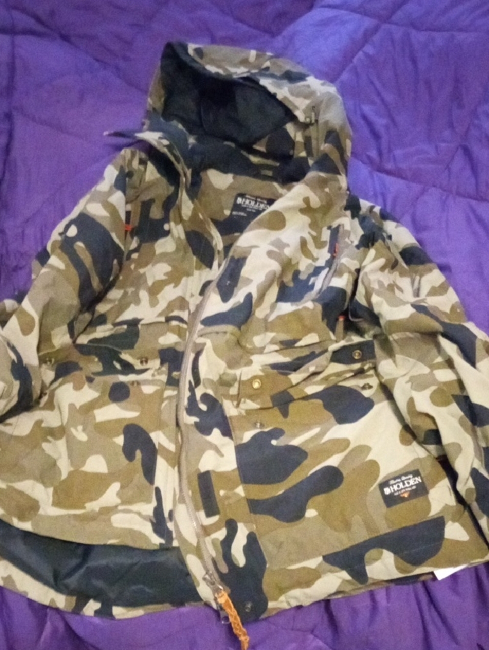 Holden Camo Ski Jacket in Green, Brown, Black